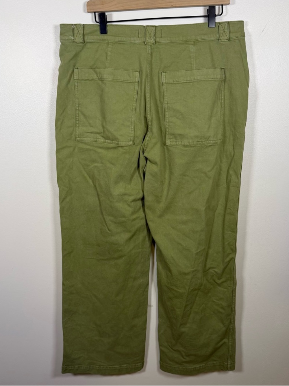 Madewell Emmett Wide Leg Pants Olive Green Women’s Size 33 Cotton Twill Trousers - Picture 6 of 7